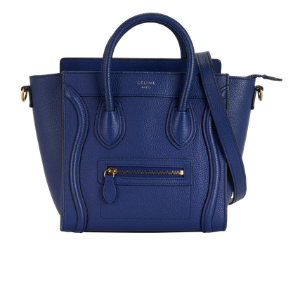 Nano Luggage Tote, &pound;650, Handbags, Blue, Leather, Front view